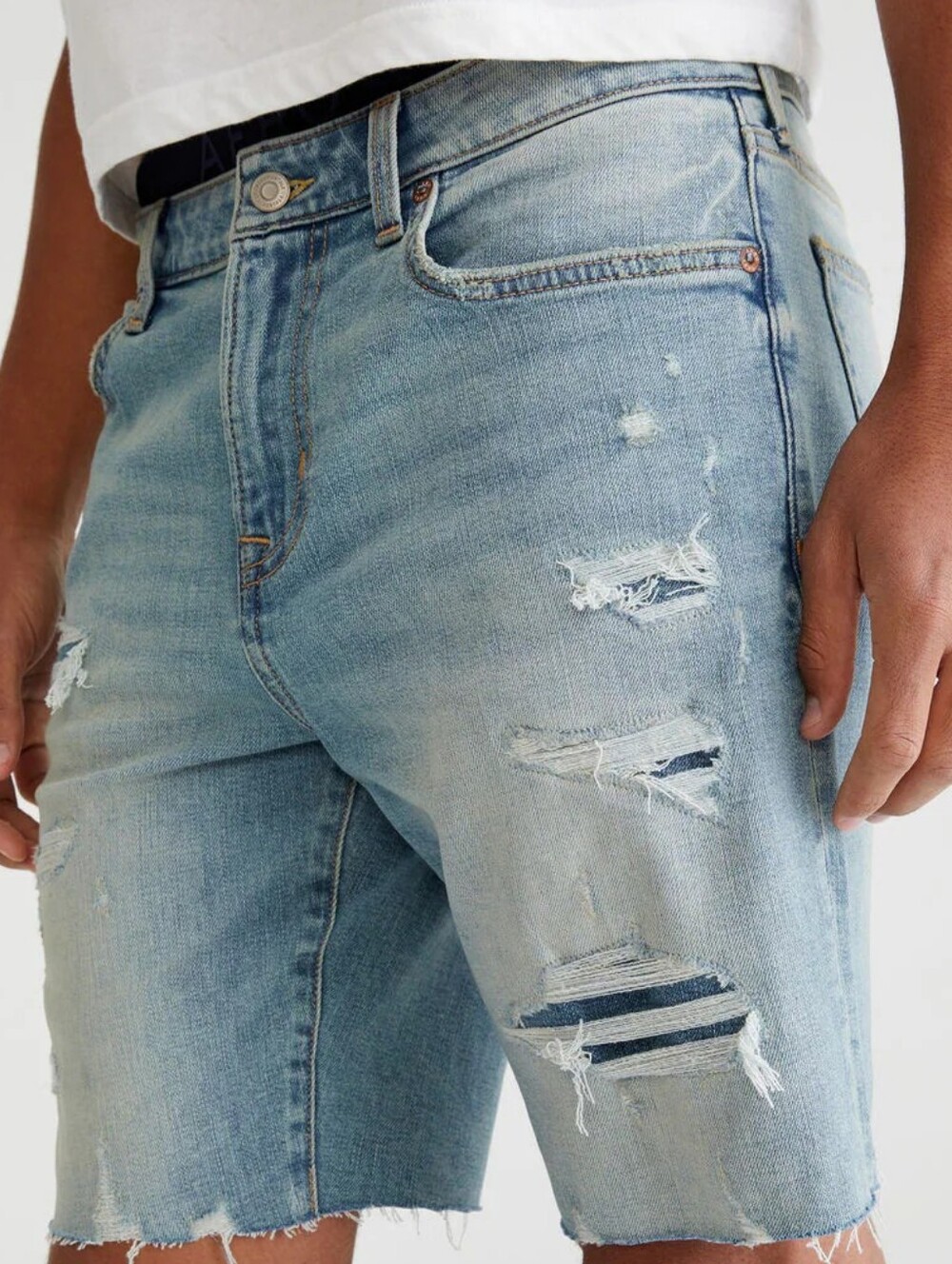 Aeropostale Premium Air Denim Jean Shorts Light Wash Distressed Men’s Shorts 28